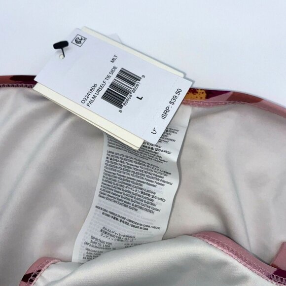 Volcom Bikini Bottom Womens Large Palm Urself Tie Side Full Coverage New - Picture 5 of 6